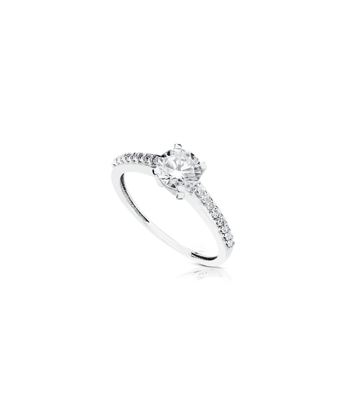 Anello Solitario Parisieen Oro bianco 18 Kt