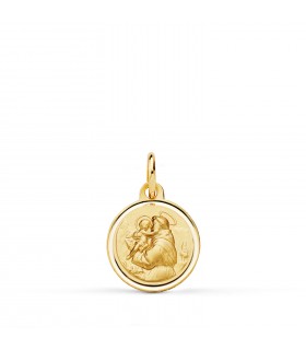 Hl Antonius Medaille Anhänger 750er Gold 12 mm | Religiöse Anhänger online kaufen