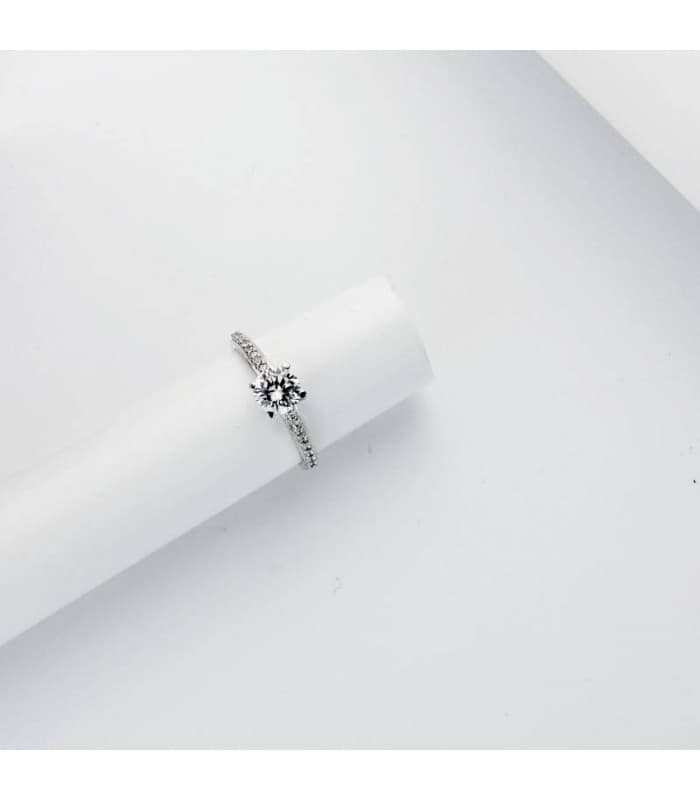 Anello Solitario Parisieen Oro bianco 18 Kt