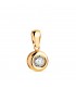 Pendentif solitaire diamant pour femme, modèle Délice 0.325ct Or jaune 750