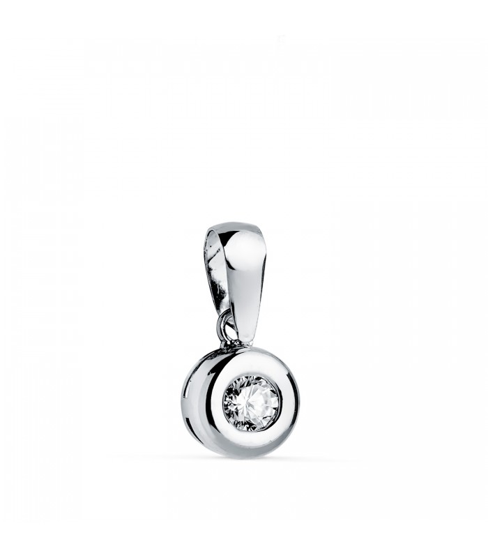 Pendentif solitaire diamant pour femme, modèle Délice 0.150ct Or Blanc 750