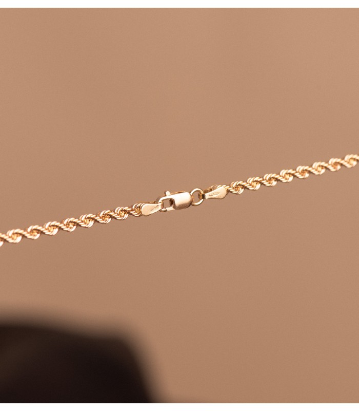 Collana da donna con maglia corda intrecciata oro giallo 18kt 45cm 2,7mm