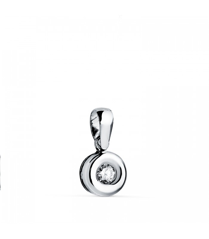 Ciondolo punto luce diamante di 0.100 ct in Oro Bianco 750‰ - Collane con diamanti per donna.