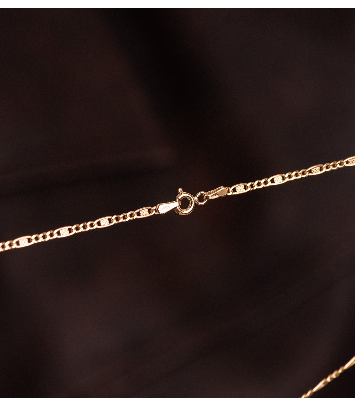 Chaîne en or 18 carats avec maille alternée marine et gourmette, 50 cm, 2 mm, fermoir à ressort. Parfaite pour femme.
