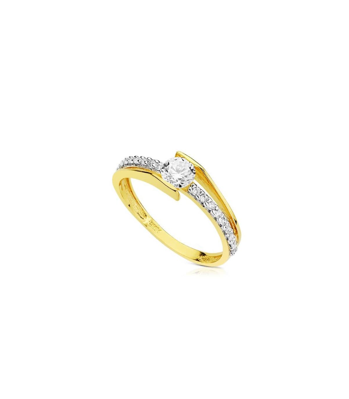 Solitario Reminni oro bicolore 18 Kt