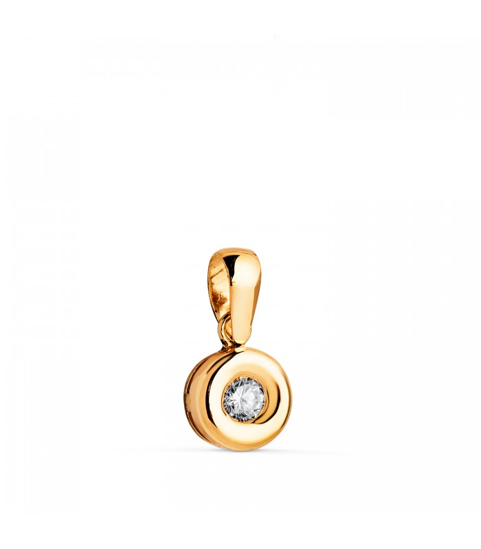 Pendentif solitaire diamant pour femme, modèle Délice 0.100ct Or jaune 750