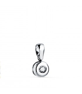 Ciondolo punto luce diamante di 0.070ct in Oro Bianco 750‰ - Collane con diamanti per donna.