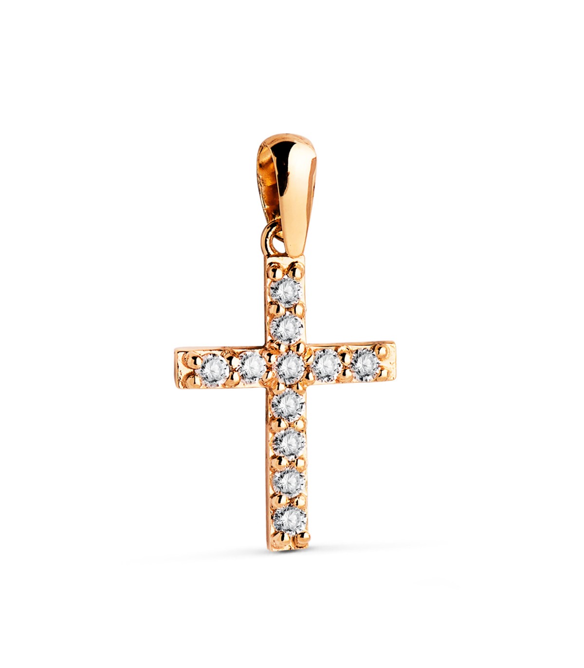 Pendentif Croix avec diamants Hilde 0.230ct Or jaune 750/1000 | Bijoux femme diamants