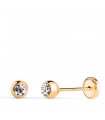 Puces d'oreilles boule Flavia Or 750 & Zircones 4mm