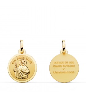 Hl Judas-Thaddäus Anhänger aus 9k Gold, matt und glänz, 16 mm