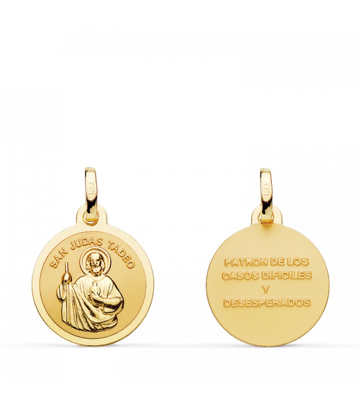 Médaille Saint Jude Thaddeus 9 carats 16mm, Patron des causes difficiles et désespérées