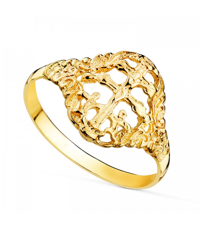 Bague croix de Caravaca Or 18 carat, bagues et bijoux femme.