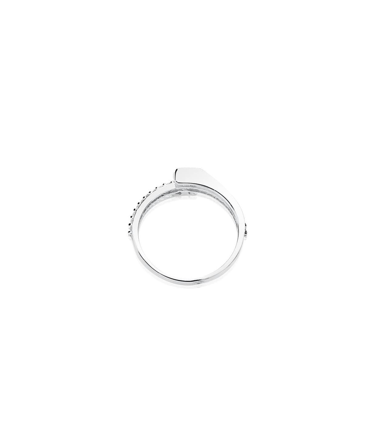 anillo de pedida en oro blanco 18 ktes para boda