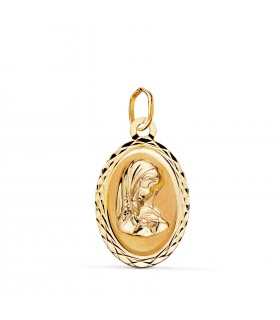 Anhänger oval 750er Gelbgold Jungfrau Maria 16630