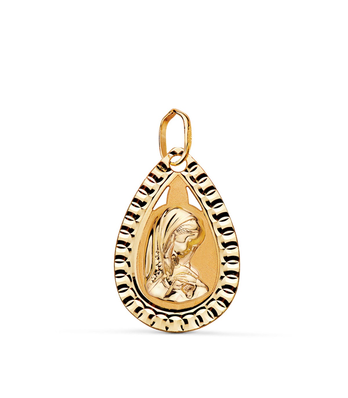 Alda Joyeros, joyería online | Medalla Gota Virgen niña Oro 9K 20mm