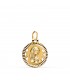 Medalla Virgen Niña en oro amarillo 18kt 16 mm: Redonda y diamantada - Colgante Comunión y Bautizo