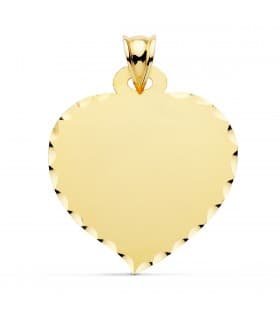 Pendentif Coeur facetté Or 18K 28 mm
