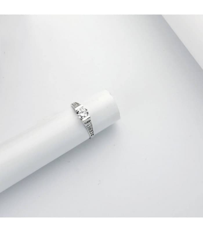Solitario Nyza, anello di fidanzamento in or bianco 750 ‰