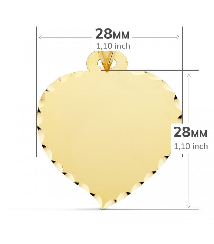 Pendentif Coeur facetté Or 18K 28 mm