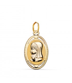 Anhänger oval 750er Gelbgold Jungfrau Maria 16502