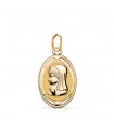 Pendentif oval Vierge 18k
