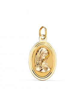 Anhänger oval 750er Gelbgold Jungfrau Maria 16634