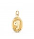 Medalla Oval Oro 18K Virgen Niña 19mm - colgante comunión, grabado personalizado