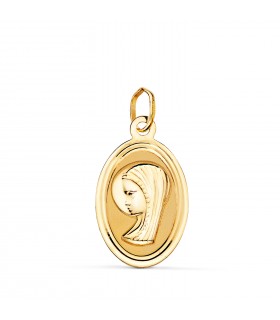 Anhänger oval 750er Gelbgold Jungfrau Maria 22018
