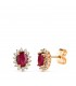 Ohrringe Jasmin Rubin und Diamant 18K Gold