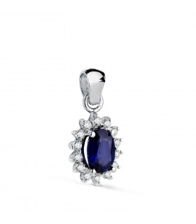 Ciondolo Jasmin 0.14 ct 18 Kt zaffiro 0.62 ct