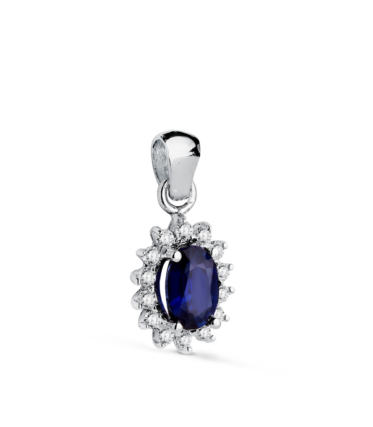 Colgante Jasmin 0.14 Qtes.18 Ktes Zafiro 0.62 Q. Colgante oro 18 K mujer.