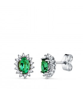 Boucles d'oreilles Jasmin 0.28 Ct. Or 18 K Émeraude 0.39 Ct.