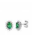 Diamant Ohrstecker Jasmin Smaragd | 750 Weißgold