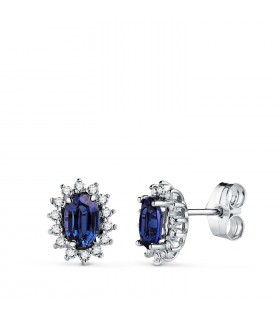 Boucles d'oreilles Jasmin 0.28 Ct. 18 K Saphir 0.68 Ct.