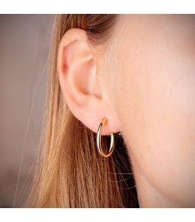 Orecchini da donna in oro giallo 9 carati - Cerchi canna tonda 18x2mmm