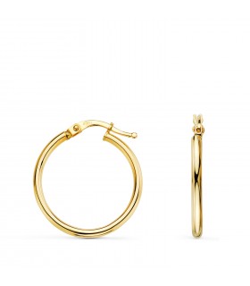 Pendientes aro hueco Oro amarillo 9K 24mm | Pendientes Mujer, joyas online.