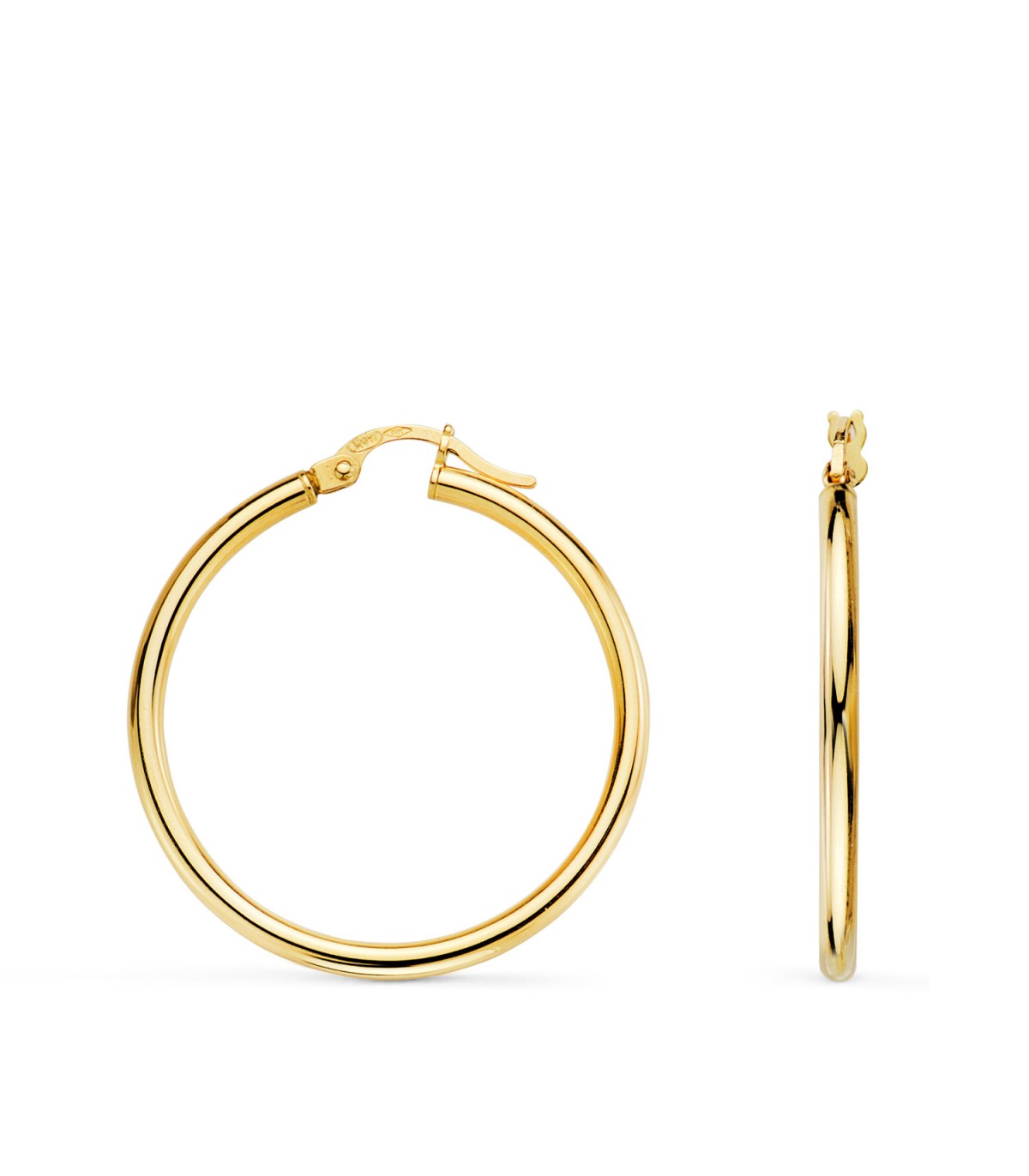 Orecchini a cerchio vuoto oro giallo 9kt 29mm, a baionetta - Gioielli donna
