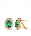 Boucles d'oreilles Sybil Or Jaune 18K Émeraude et Diamants