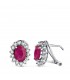 Orecchini Sybil oro bianco 18kt rubino e diamanti