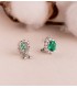 Diamant Ohrringe mit Smaragd Eowyn | 750 Weißgold