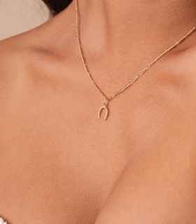 Colgante de mujer Herradura Circonitas Oro Amarillo 18k 11 mm fetiche charm