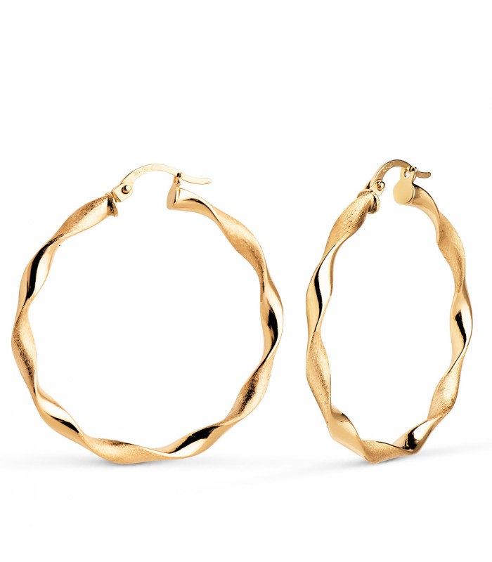 Orecchini a cerchio Oro 9Kt 35 mm Torchon