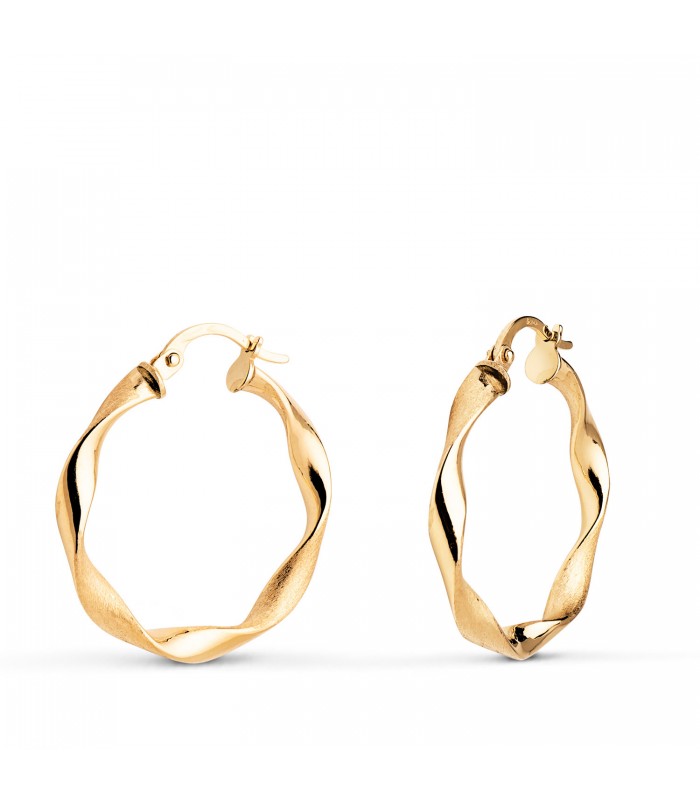 Orecchini a cerchio oro 9Kt 24 mm Torchon