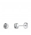 Clous d'oreilles Noky Or Blanc 18 K 4 MM