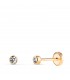 Puces d'oreilles Bébé Noly Or Jaune 18 K 3 MM, boucles d'oreilles enfant style solitaire