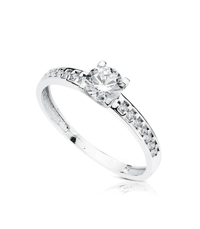 Anello di fidanzamento in oro bianco 18 kt, modello Florienze, ideale proposta di matrimonio