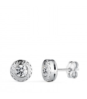 Puces d'oreilles Anna Grecque Or Blanc 18 K