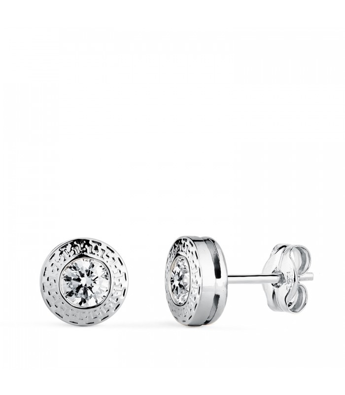 Puces d'oreilles Anna Grecque Or Blanc 18 K
