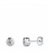 Pendientes Chatón Bebé Adorno Greca Oro Blanco 18 K 5 MM hipoalergénico cierre tornillo