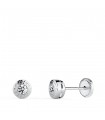Pendientes Chatón Bebé Greca Oro Blanco 18 K 5 MM